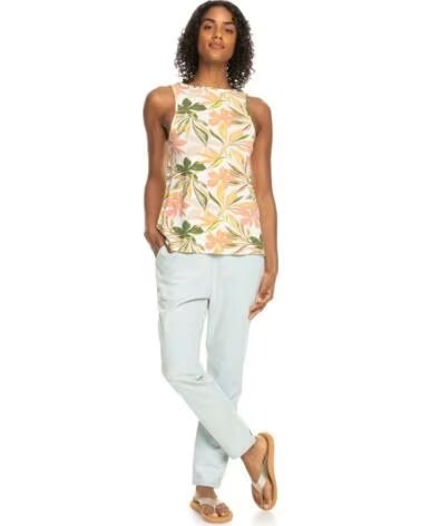 ROXY SUBTLY SALTY TANK TOP WITH FLORAL PRINT SNOW WHITE MULTIC