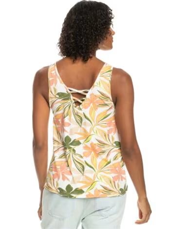 ROXY SUBTLY SALTY TANK TOP WITH FLORAL PRINT SNOW WHITE MULTIC