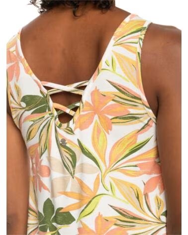 ROXY SUBTLY SALTY TANK TOP WITH FLORAL PRINT SNOW WHITE MULTIC