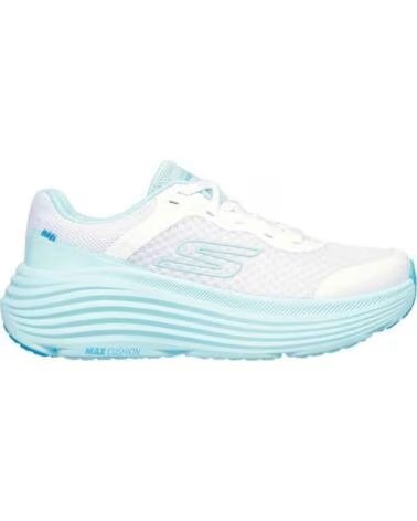 SKECHERS SCARPE DA DONNA 129470-WLB MAX CUSHIONING WHITE SYNTHETIC-LIGHT BLUE TRIM