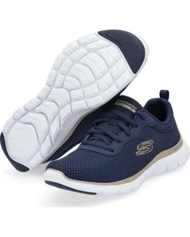 SKECHERS ZAPATILLAS 149303-NVGD NAVY MESH CON DETALLES DORADOS PARA MUJER MESH-GOLD TRIM