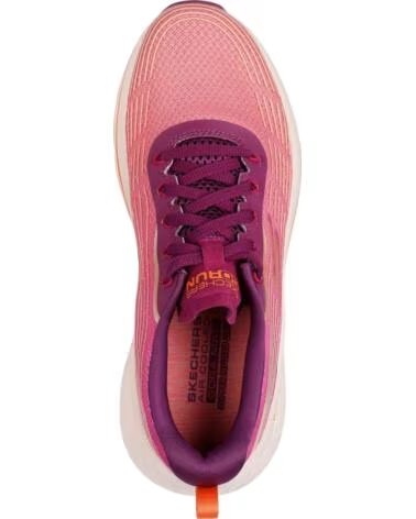SKECHERS MAX CUSHIONING 129625-RAS LAUFSCHUHE FÜR DAMEN RASPBERRY TEXTILE-ORANGE TRIM