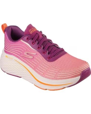 SKECHERS MAX CUSHIONING 129625-RAS LAUFSCHUHE FÜR DAMEN RASPBERRY TEXTILE-ORANGE TRIM