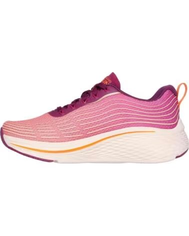 SKECHERS MAX CUSHIONING 129625-RAS LAUFSCHUHE FÜR DAMEN RASPBERRY TEXTILE-ORANGE TRIM