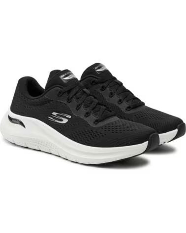 SKECHERS ZAPATILLAS 150051BKW ARCH FIT PARA MUJER BLACK MESH-WHITE TRIM