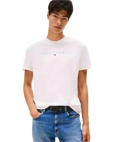 TOMMY HILFIGER CAMISETA DM0DM207440K5 DE MANGA CORTA BLANCO