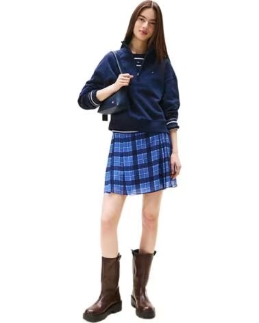 TOMMY HILFIGER FELPA DW0DW21589C1G CON MEZZA ZIP BLUE