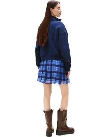 TOMMY HILFIGER FELPA DW0DW21589C1G CON MEZZA ZIP BLUE