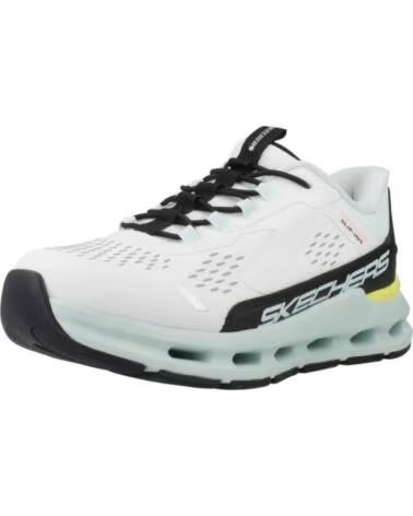 SKECHERS ZAPATILLAS 303654L-WBTQ EN BLANCO PARA NINOS UNISEX WHITE SYNTHETIC-BLACK-TURQUOISE TRIM