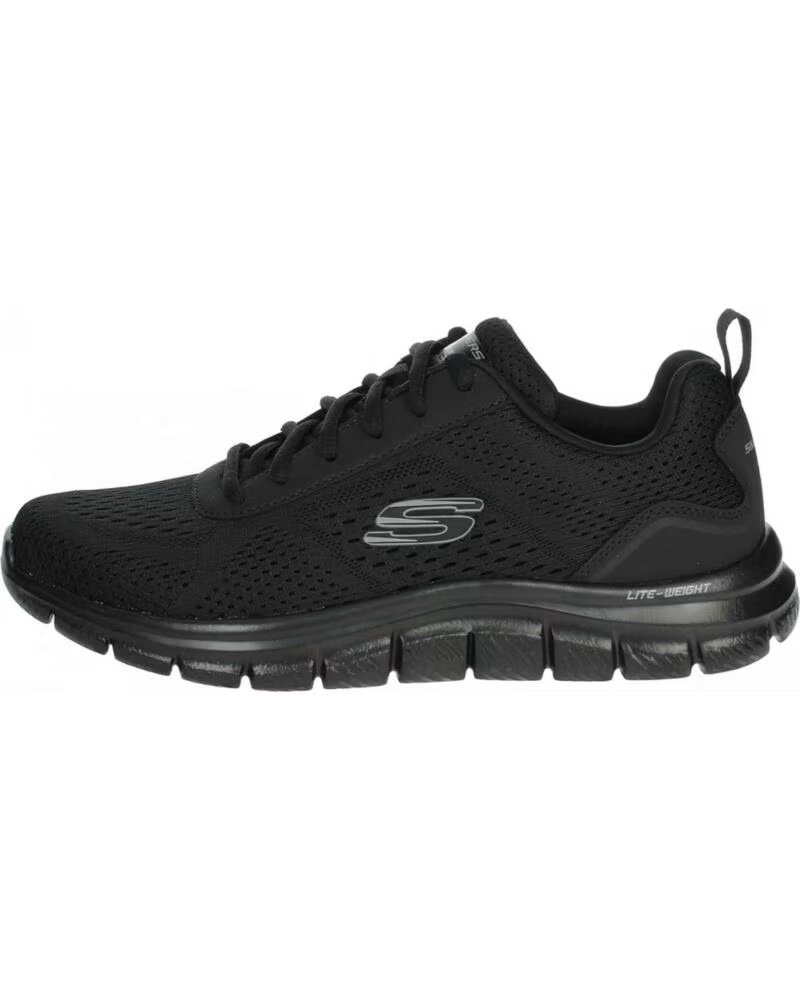 SKECHERS SNEAKERS 232758-BLK DA UOMO, MESH TRASPIRANTE BLACK MESH-SYNTHETIC