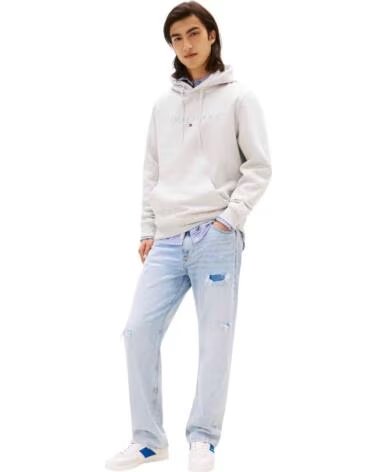 TOMMY HILFIGER FELPA CON CAPPUCCIO DM0DM20746P09 LT GREY HTR MULTI
