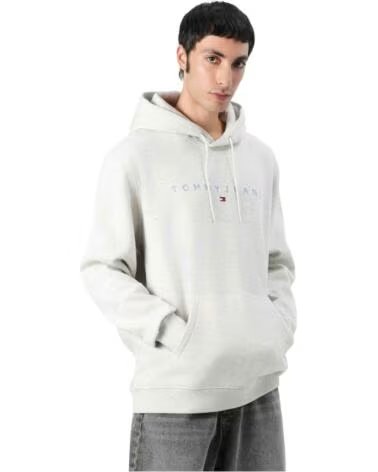 TOMMY HILFIGER FELPA CON CAPPUCCIO DM0DM20746P09 LT GREY HTR MULTI