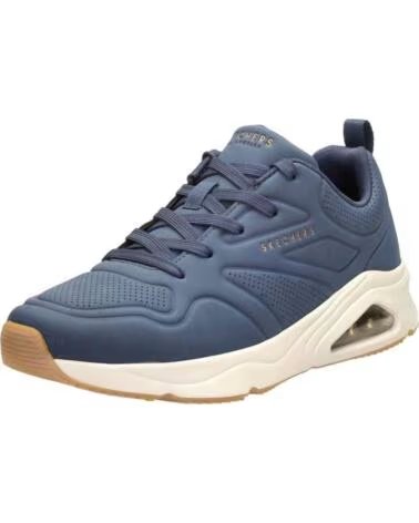 SKECHERS SNEAKERS 183090-NVY DA UOMO IN DURALEATHER E MESH NAVY