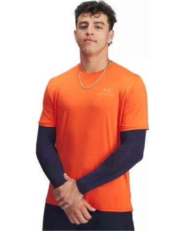 UNDER ARMOUR T-SHIRT SPORTIVA 1383973-844 RUSH DA UOMO ORANGE