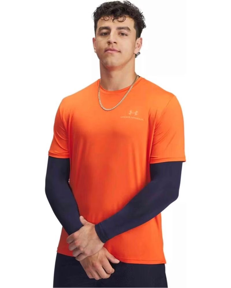 UNDER ARMOUR T-SHIRT SPORTIVA 1383973-844 RUSH DA UOMO ORANGE
