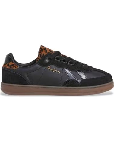 PEPE JEANS ZAPATILLAS PLS000009 NEGRAS CON DETALLE ANIMAL PRINT 999BLACK