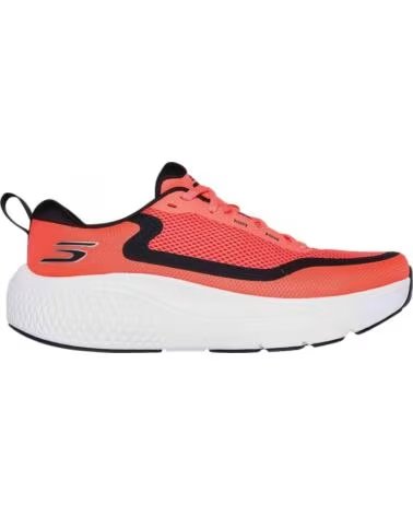 SKECHERS SNEAKERS 246086-RDBK DONNA ARANCIONE RED TEXTILE-BLACK-WHITE TRIM