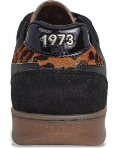PEPE JEANS ZAPATILLAS PLS000009 NEGRAS CON DETALLE ANIMAL PRINT 999BLACK
