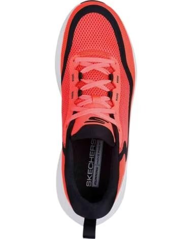 SKECHERS SNEAKERS 246086-RDBK DONNA ARANCIONE RED TEXTILE-BLACK-WHITE TRIM