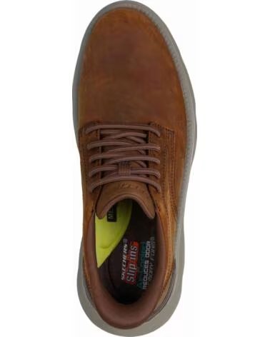 ZAPATOS SKECHERS 205353-CDB DE PIEL MARRÓN PARA HOMBRE DARK BROWN LEATHER - SYNTHETIC