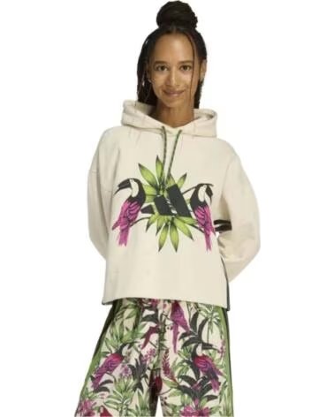 ADIDAS SWEATSHIRT COM CAPUZ KS8031 ESTAMPA TROPICAL CRLI-BLACK