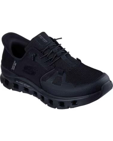 SKECHERS SCARPE 232930-OLBK GLIDE-STEP SLIP-INS DA UOMO OLIVE MESH-HOTMELT-BLACK TRIM