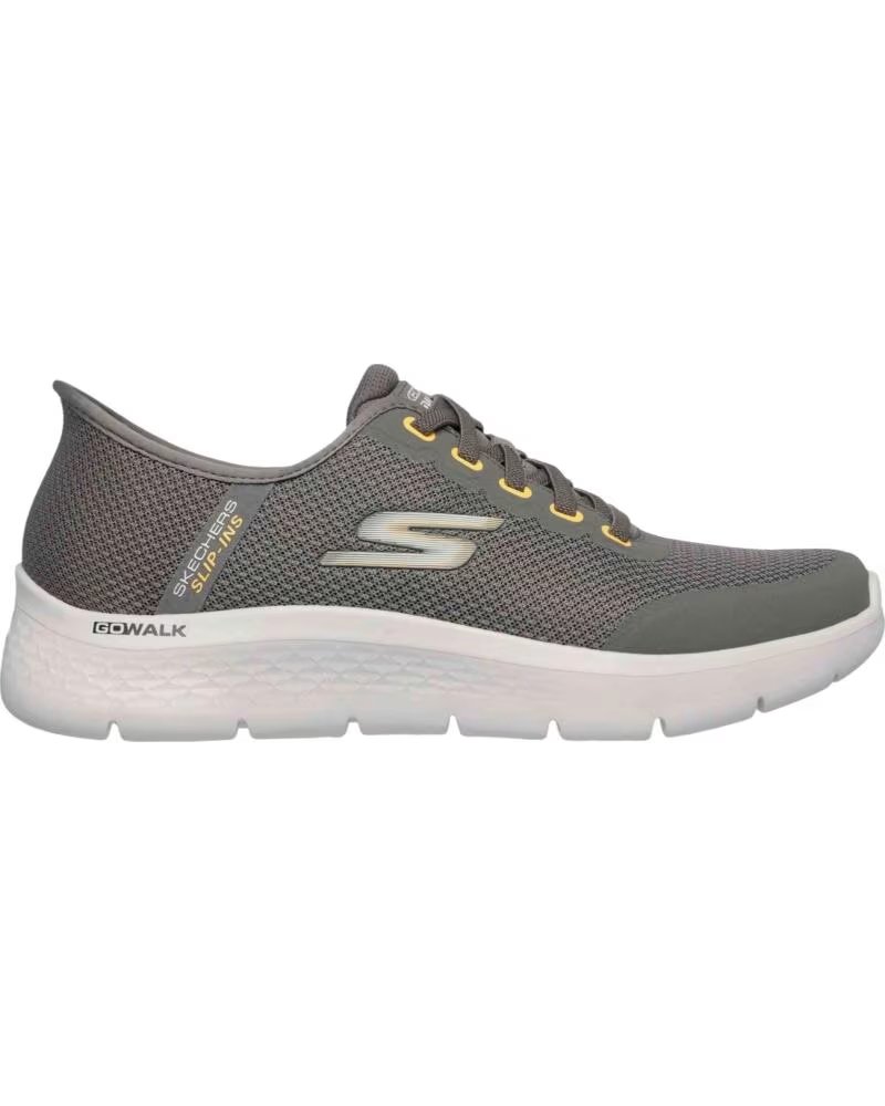 SKECHERS TÊNIS GO WALK SLIP-INS 216332-BRN CINZA INS