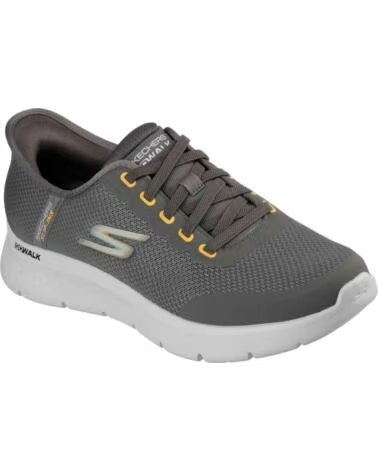 SKECHERS TÊNIS GO WALK SLIP-INS 216332-BRN CINZA INS