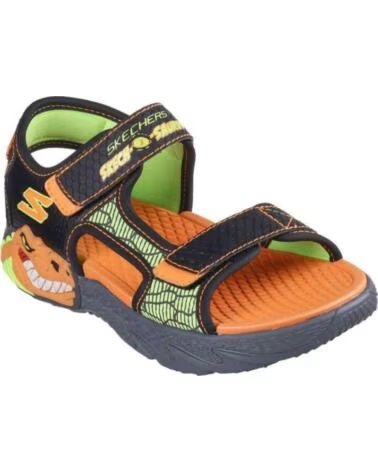 SKECHERS 400614L-BKOR KINDERSANDALEN MIT DINOSAURIER-DESIGN INFANTIL