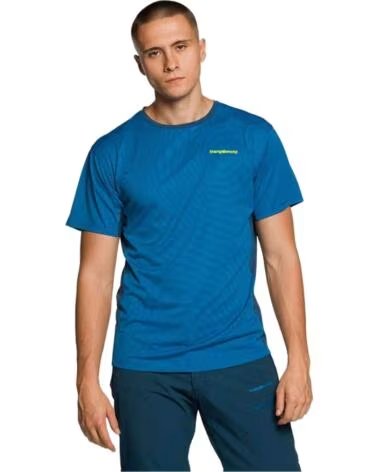 TRANGOWORLD CAMISETA DE MANGA CORTA CAMISETA RITSEM MANGA CORTA AZUL LOGO EN AZUL PARA UNISEX AMARILLO