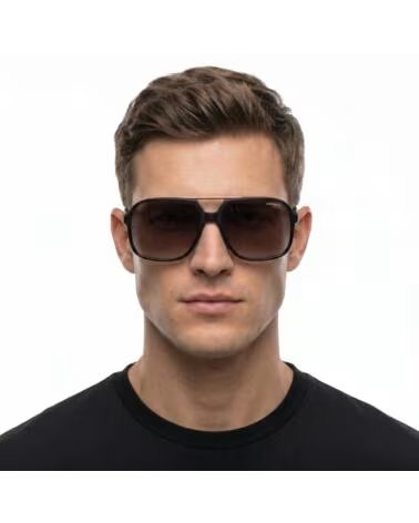 ÓCULOS DE SOL CARRERA 229-S ESTILO PILOTO QUADRADOS PRETO-DOURADO NEGRO-DORADO