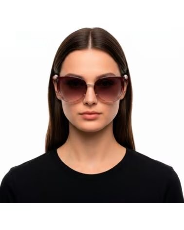 CAROLINA HERRERA SONNENBRILLE RUND MIT METALLSTEG HER0077-S WEINFARBEN VINO