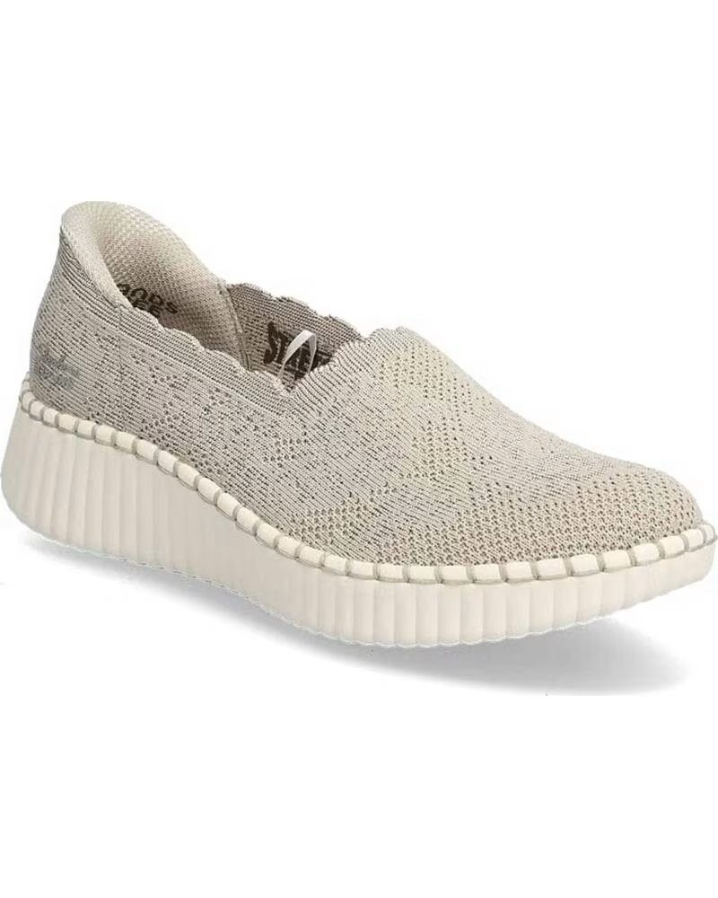 SKECHERS SLIP-INS 100904-BLK SCARPE DA DONNA IN TESSUTO A MAGLIA BLACK-WHITE KNIT