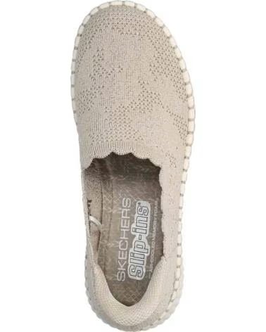 SKECHERS SLIP-INS 100904-BLK SCARPE DA DONNA IN TESSUTO A MAGLIA BLACK-WHITE KNIT