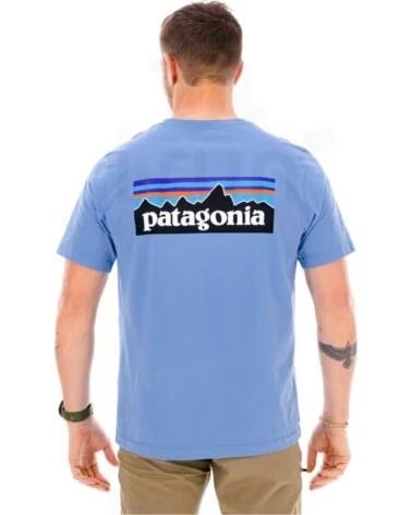 PATAGONIA P-6 LOGO SHORT SLEEVE T-SHIRT AZUL