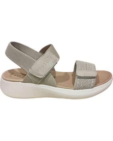 MYSOFT SANDALIAS MEMORY FOAM 26M360-BE SANDALIAS COMODAS MUJE BEIGE