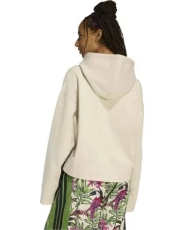 ADIDAS FELPA CON CAPPUCCIO KS8031 BEIGE STAMPA DONNA