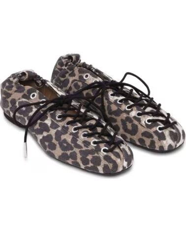GANNI BALLERINES LACE UP EYELETS IMPRIMÉ LÉOPARD LEOPARD