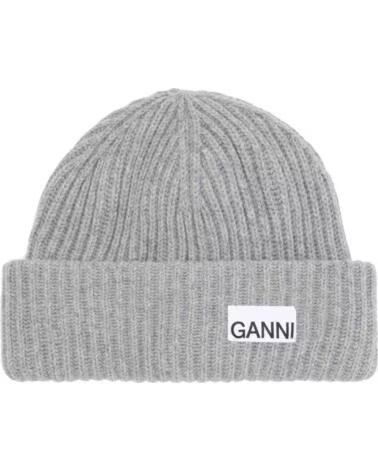 GANNI GORRO STRUCTURED RIB BEANIE PALOMA MELANGE OS EN GRIS PARA MUJER GREY