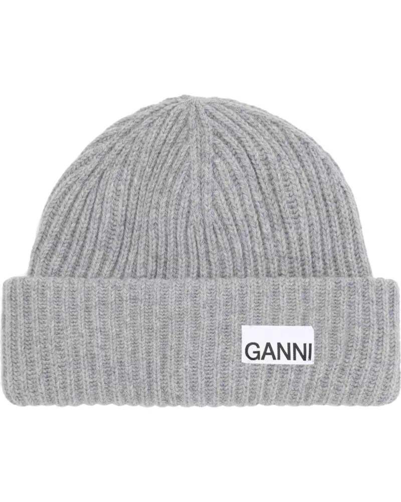GANNI GORRO STRUCTURED RIB BEANIE PALOMA MELANGE OS EN GRIS PARA MUJER GREY