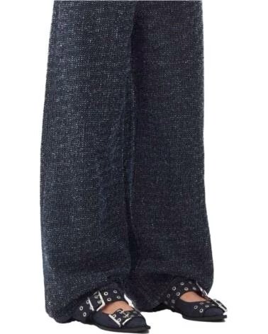 GANNI SANDALIAS BAILARINA DENIM FEMININE BUCKLE DARK BLUE