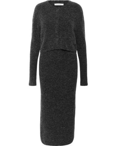 GESTUZ GZALPHA 2-IN-1 DRESS CHARCOAL MELANGE