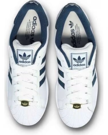 ADIDAS SNEAKERS SUPERSTAR IH9256 UNISEX BIANCO E BLU FTWWHT-CRENAV-GOLDMT