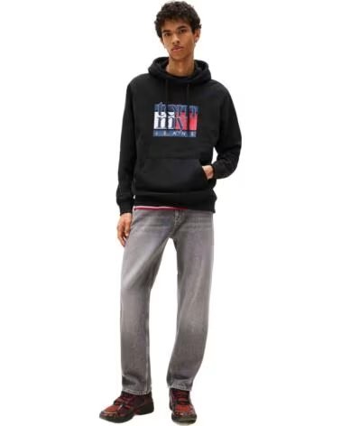 TOMMY JEANS KAPUZENPULLOVER DM0DM22092-BDS NEGRO