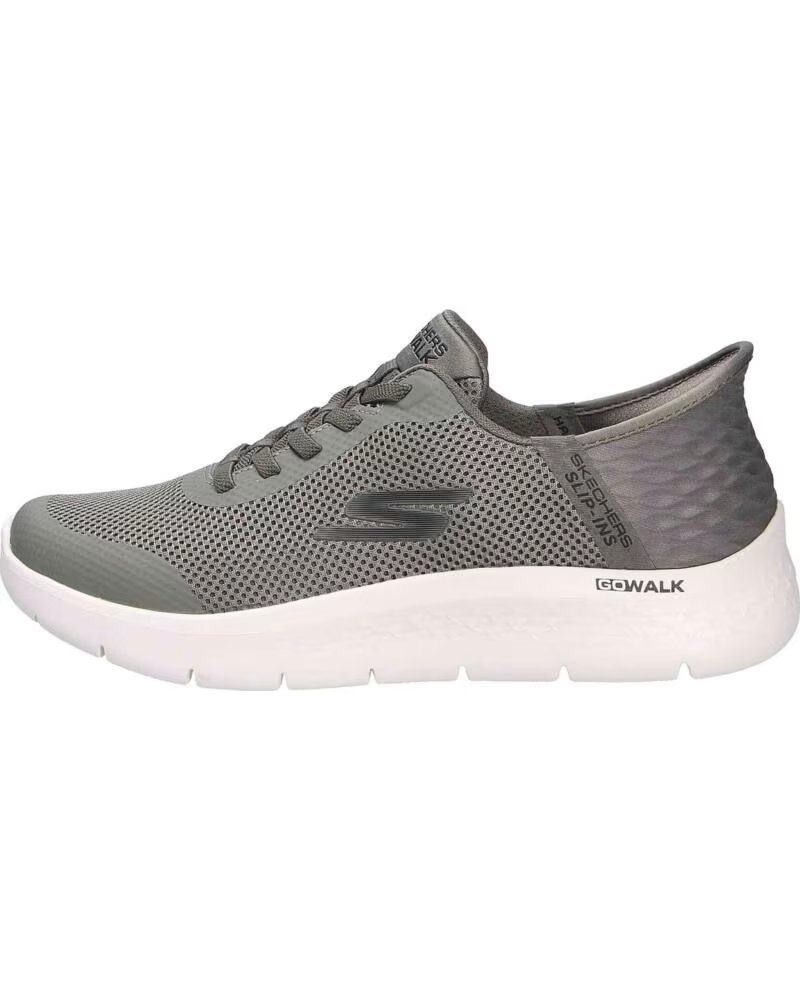 ZAPATILLAS SKECHERS GO WALK 216324-OLBK HOMBRE OLIVE TEXTILE-BLACK TRIM