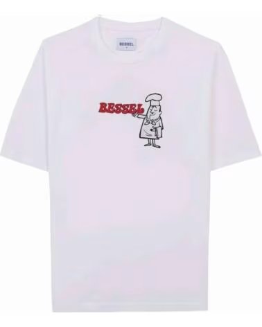 BESSEL FRIENDS CAMISETA MANGA CORTA UNISEX PIZZAIOLO BLANCO WHITE
