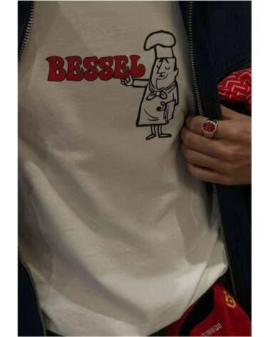 BESSEL FRIENDS CAMISETA MANGA CORTA UNISEX PIZZAIOLO BLANCO WHITE