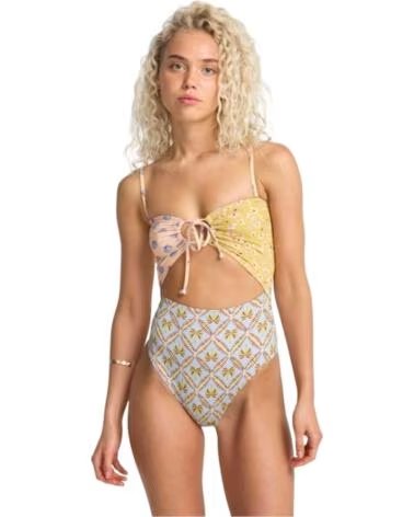 BILLABONG 24O301610-TWB1 CUT-OUT PRINTED SWIMSUIT FOR WOMEN TWILIGHT BLUE