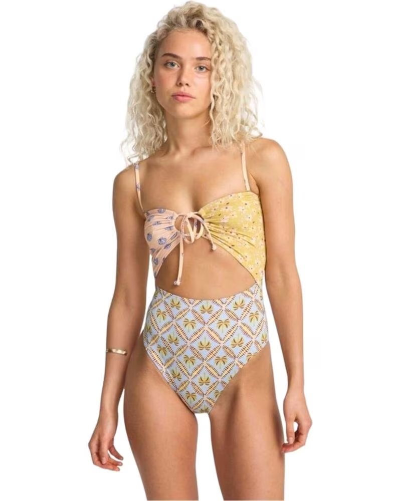 BILLABONG 24O301610-TWB1 CUT-OUT PRINTED SWIMSUIT FOR WOMEN TWILIGHT BLUE