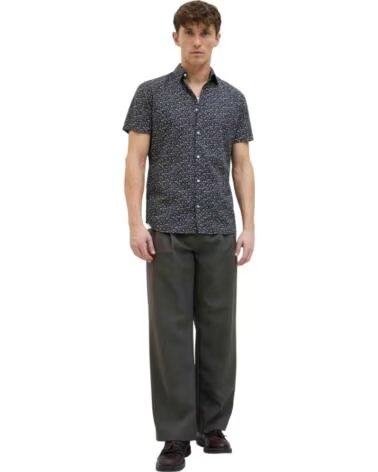 JACK AND JONES CAMISA AND 12274951-NIGHTSKY ESTAMPADA NAVY